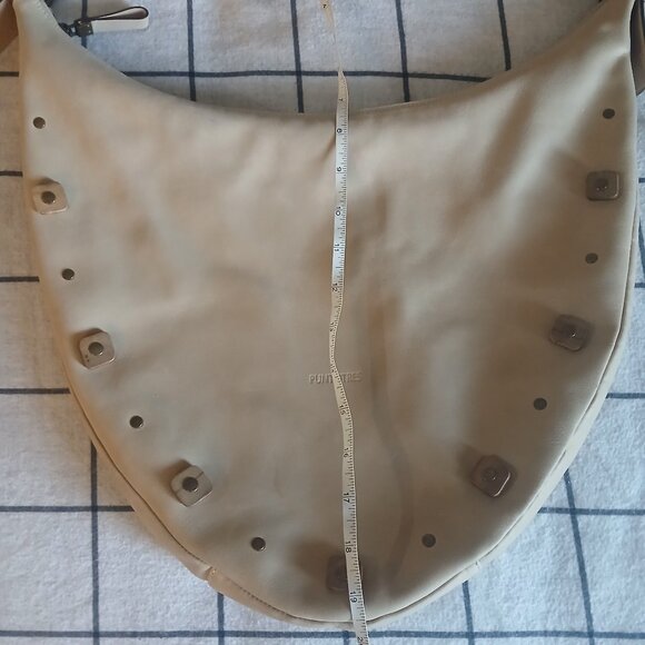 PUNTOTRES cream leather hobo bag - Picture 8 of 10